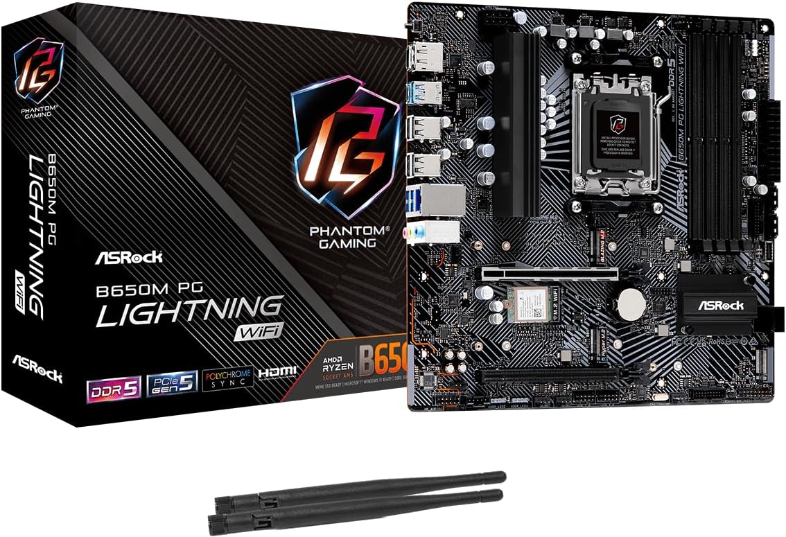 ASRock 90-MXBMW0-A0UAYZ B650M PG Lightning WiFi Motherboard