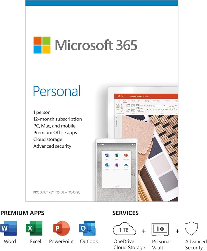 Microsoft QQ2-00989 - 365 Personal, 1 Year Subscription - PC/Mac