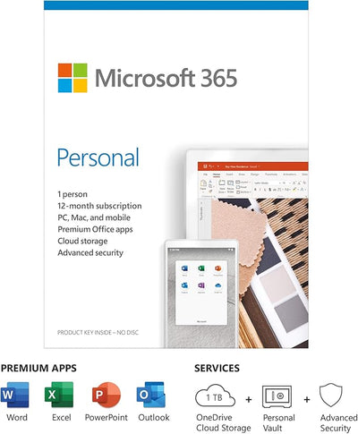 Microsoft QQ2-00989 - 365 Personal, 1 Year Subscription - PC/Mac