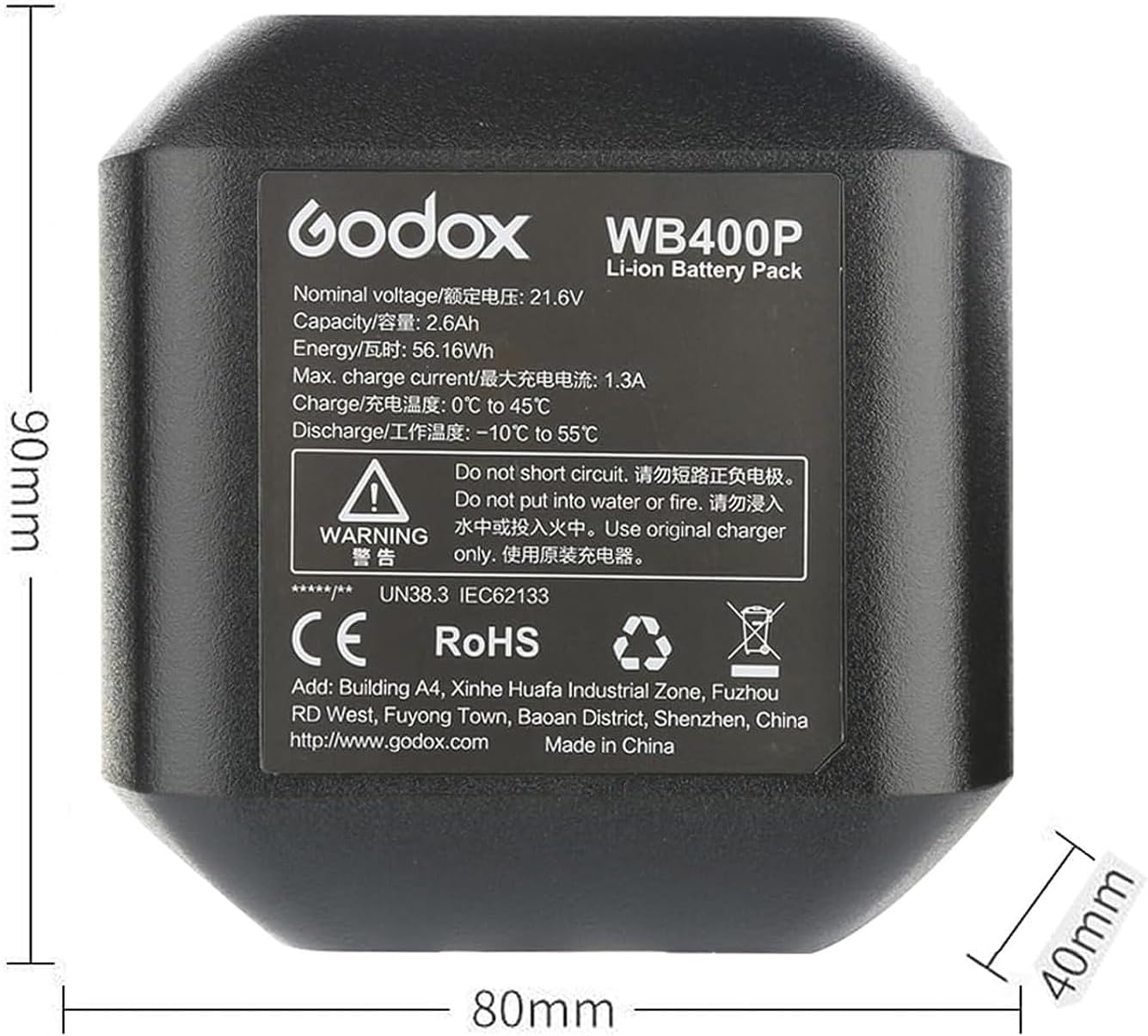 Godox WB400P Battery Replacement for AD400 Pro