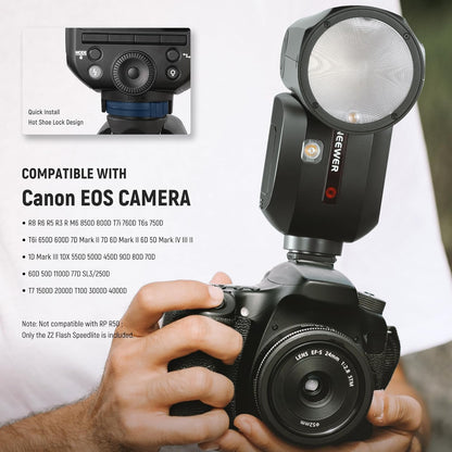 Neewer Z2-C 2.4G TTL Round Head Flash for Canon
