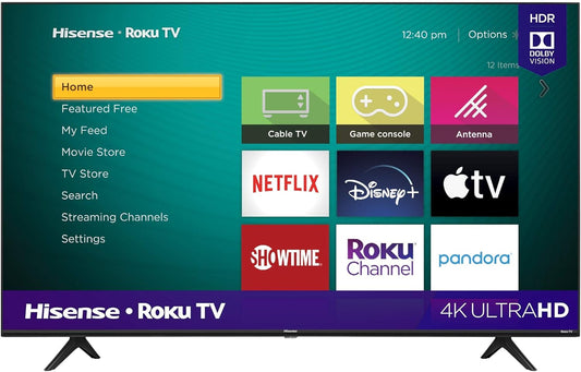 Hisense 50R6090G 50" Roku 4K UHD Smart TV Renewed