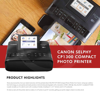 Canon 2234C013 SELPHY CP1300 Wireless Photo Printer Kit