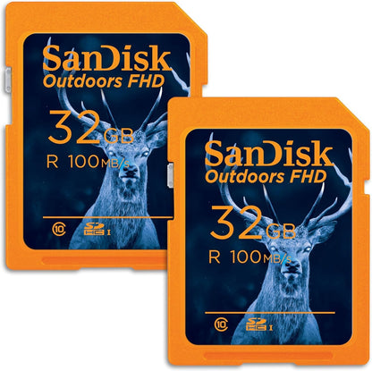 SanDisk SDSDUNR-032G-GN6V2 32GB SD Card 2-Pack Trail Camera