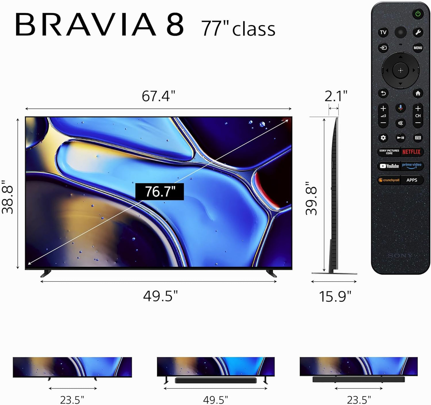 Sony K77XR80 77-Inch IMAX Enhanced OLED TV Bundle