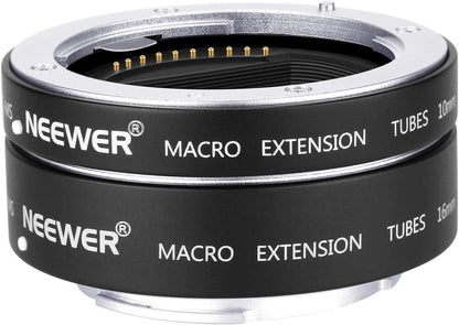 Neewer 10094356 Metal Auto Focus Macro Extension Tube Set for Sony E-Mount