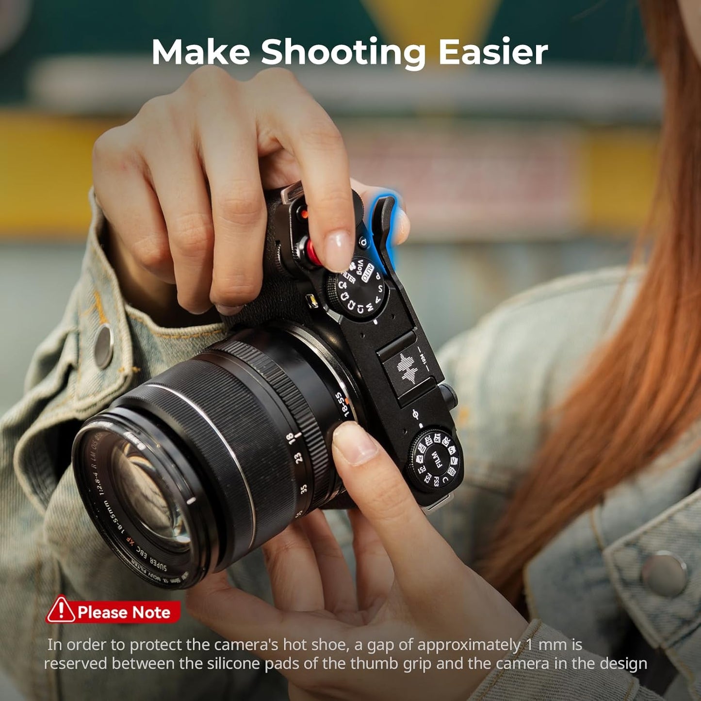SmallRig 4878 FUJIFILM X-M5 Thumb Grip Hot Shoe Cover Black