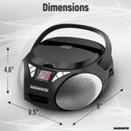 Magnavox MD6924 Portable CD Boombox AM/FM Stereo Black