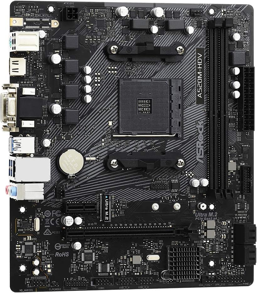 ASRock A520M-HDV AMD Ryzen AM4 Motherboard