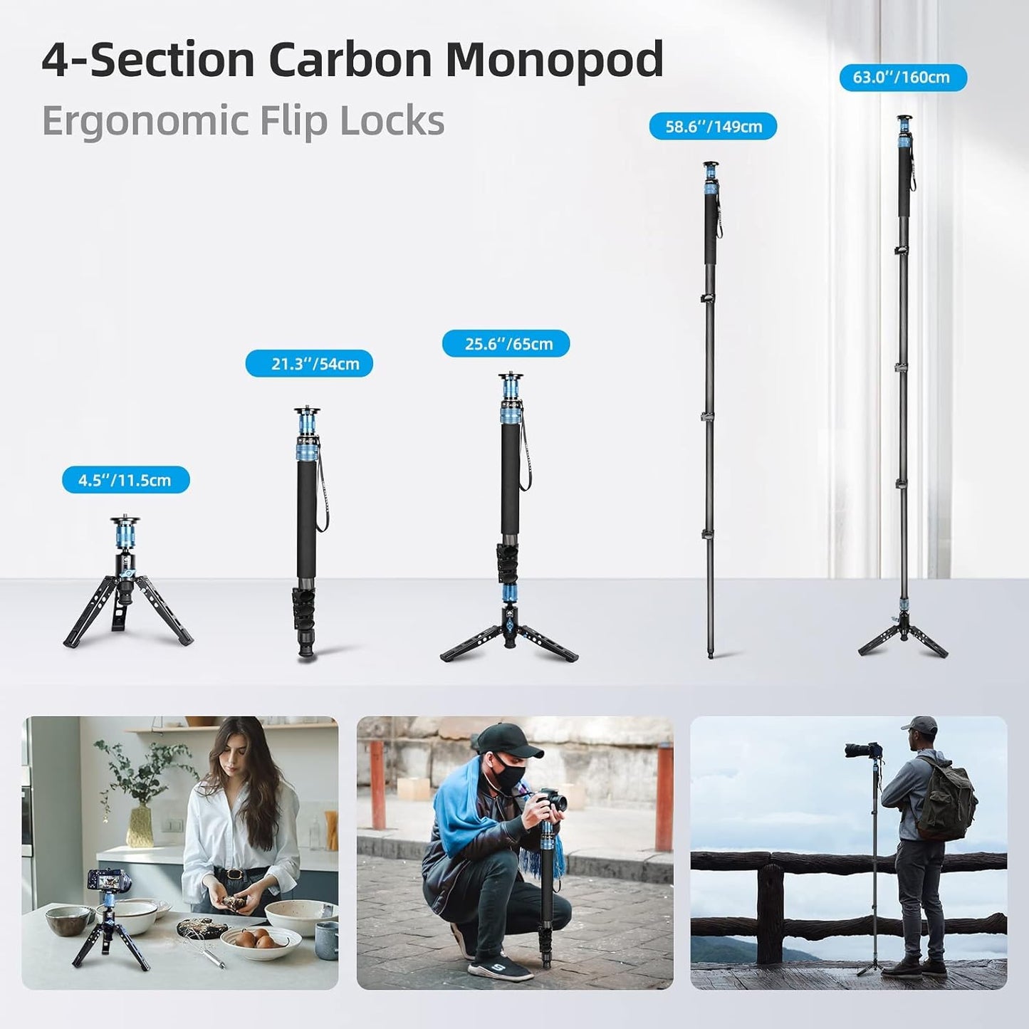 Sirui P-424FS Carbon Fiber Professional Monopod