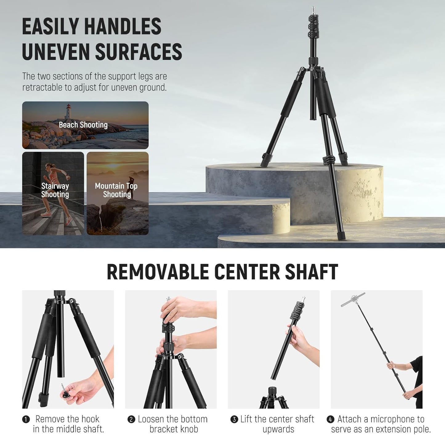 Neewer ST195 Photography Light Stand Adjustable Aluminum