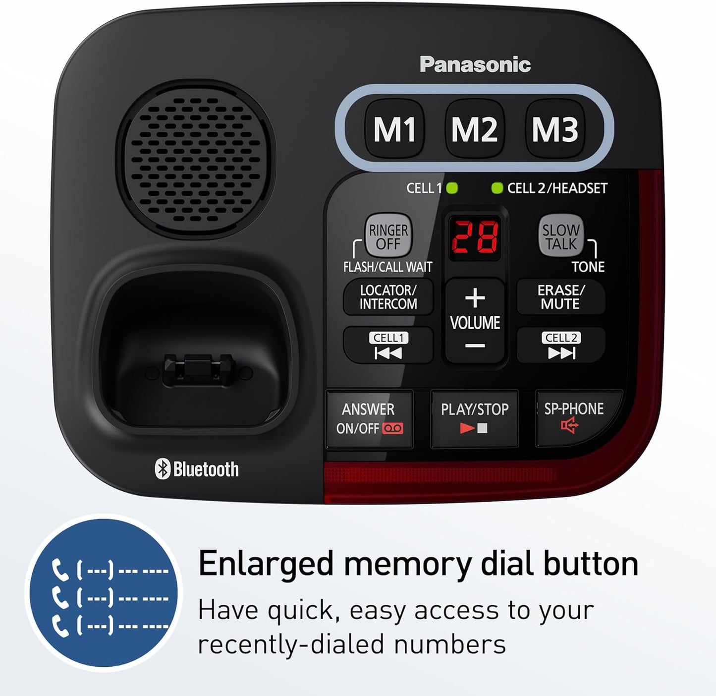 Panasonic KX-TGM430B Amplified Cordless Phone Slow Talk