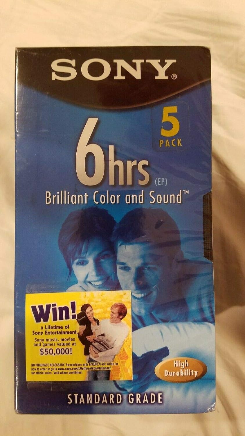 Sony 027242478800 T-120VL Standard Grade VHS Tape 5-Pack