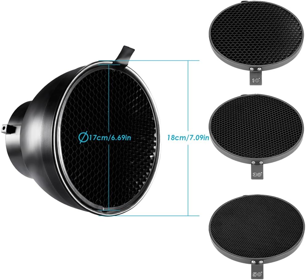Neewer 10087271 7" Reflector Honeycomb Grid Bowens Mount