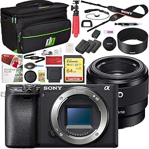 Sony E58SNILCE6400B a6400 4K Mirrorless Camera with 50mm Lens Kit