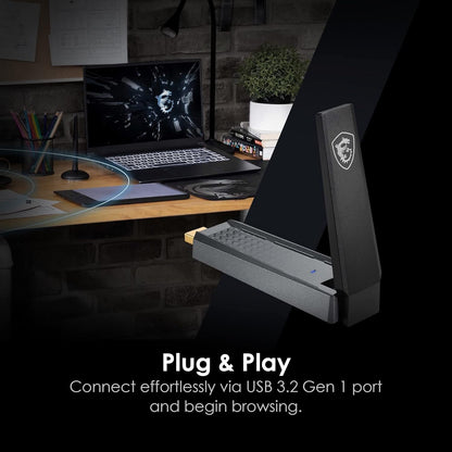 MSI AX1800 WiFi USB Adapter - Dual-Band WiFi 6