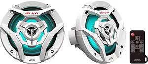 JVC CS-DR621MWL 6.5" Marine Speakers RGB LED White
