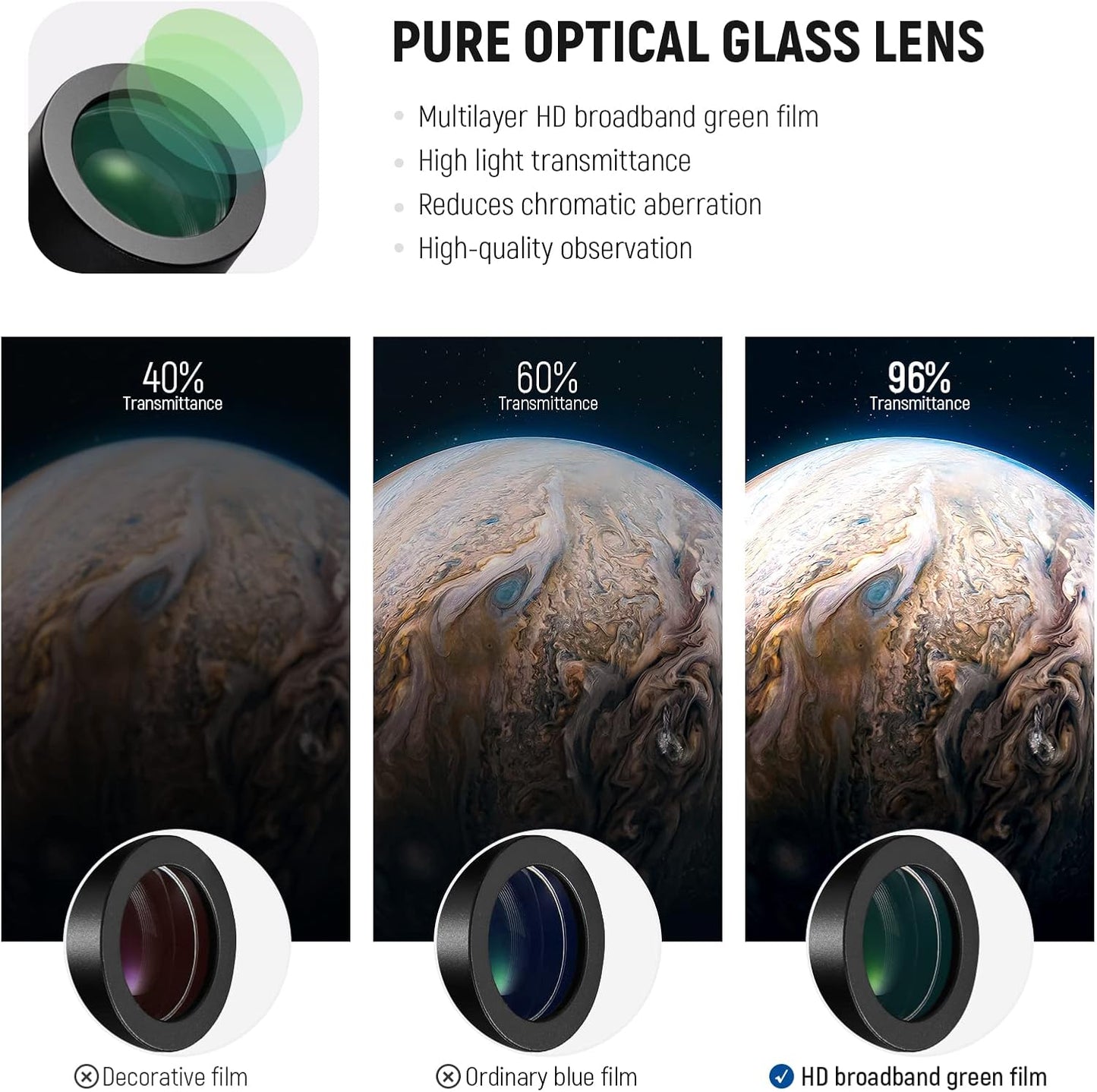 Neewer 10093357 2X Barlow Lens for 1.25" Telescope