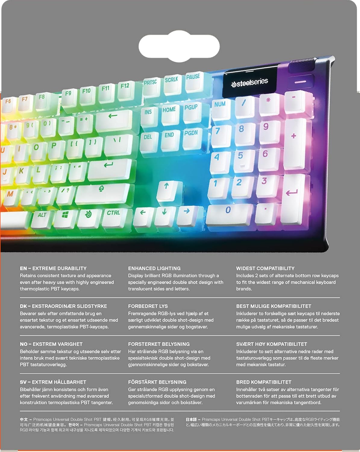SteelSeries 60203 PrismCaps Pudding Keycaps Double Shot PBT