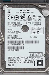 Hitachi HTS547575A9E384 750GB SATA 2.5" Hard Drive