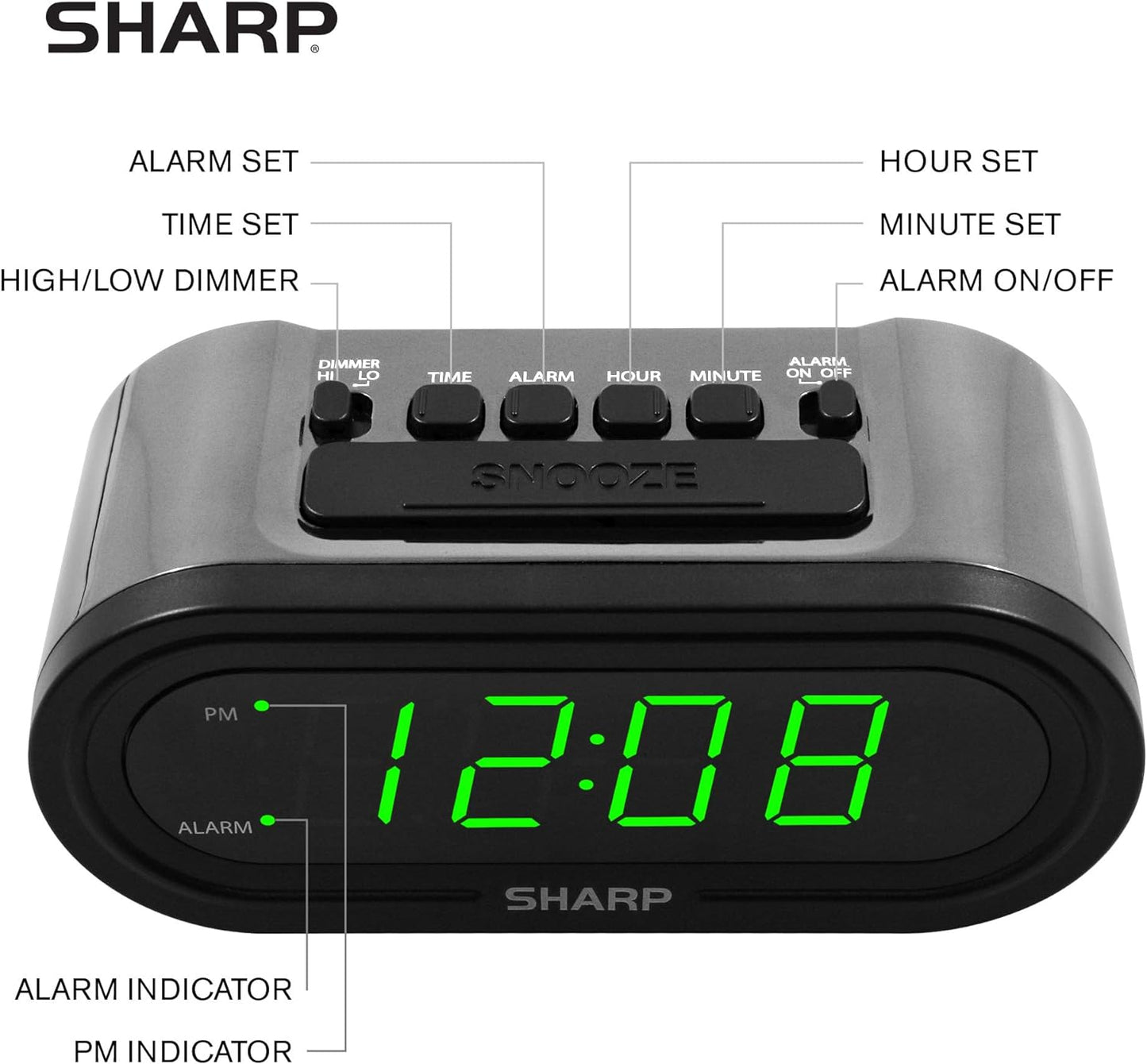 Sharp Digital Alarm Clock AccuSet - Easy Set