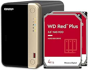 QNAP TS-264-8G-24W-US 2 Bay NAS with 4TB WD Red Plus RAID1