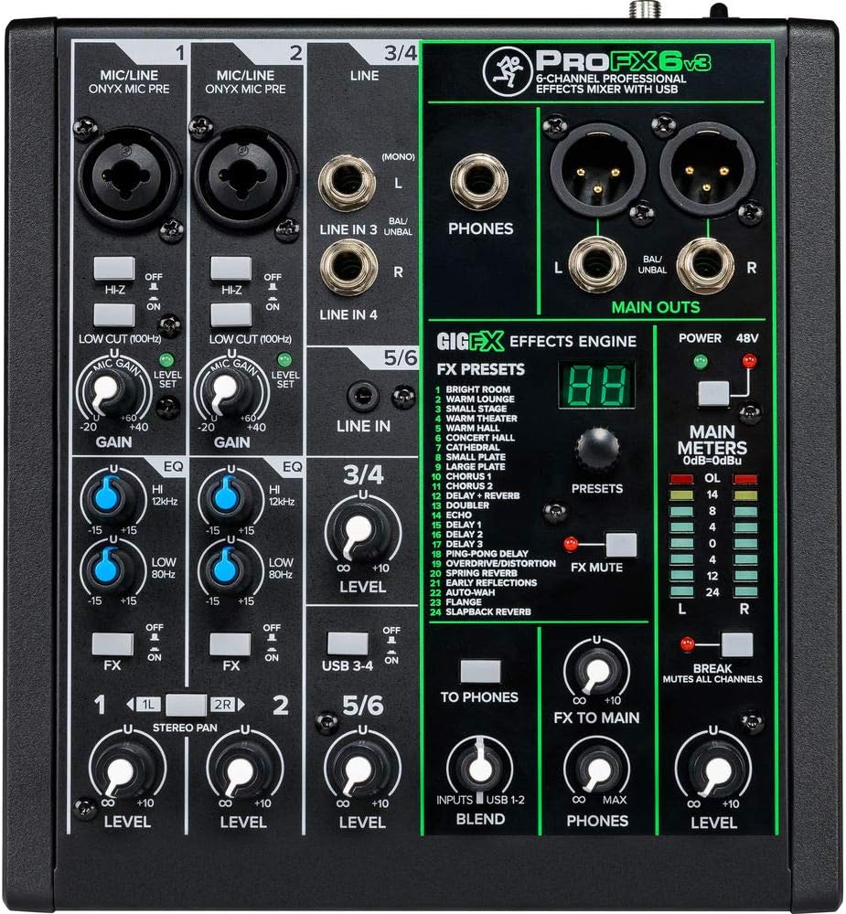 Mackie ProFX6v3 6-Channel USB Effects Mixer