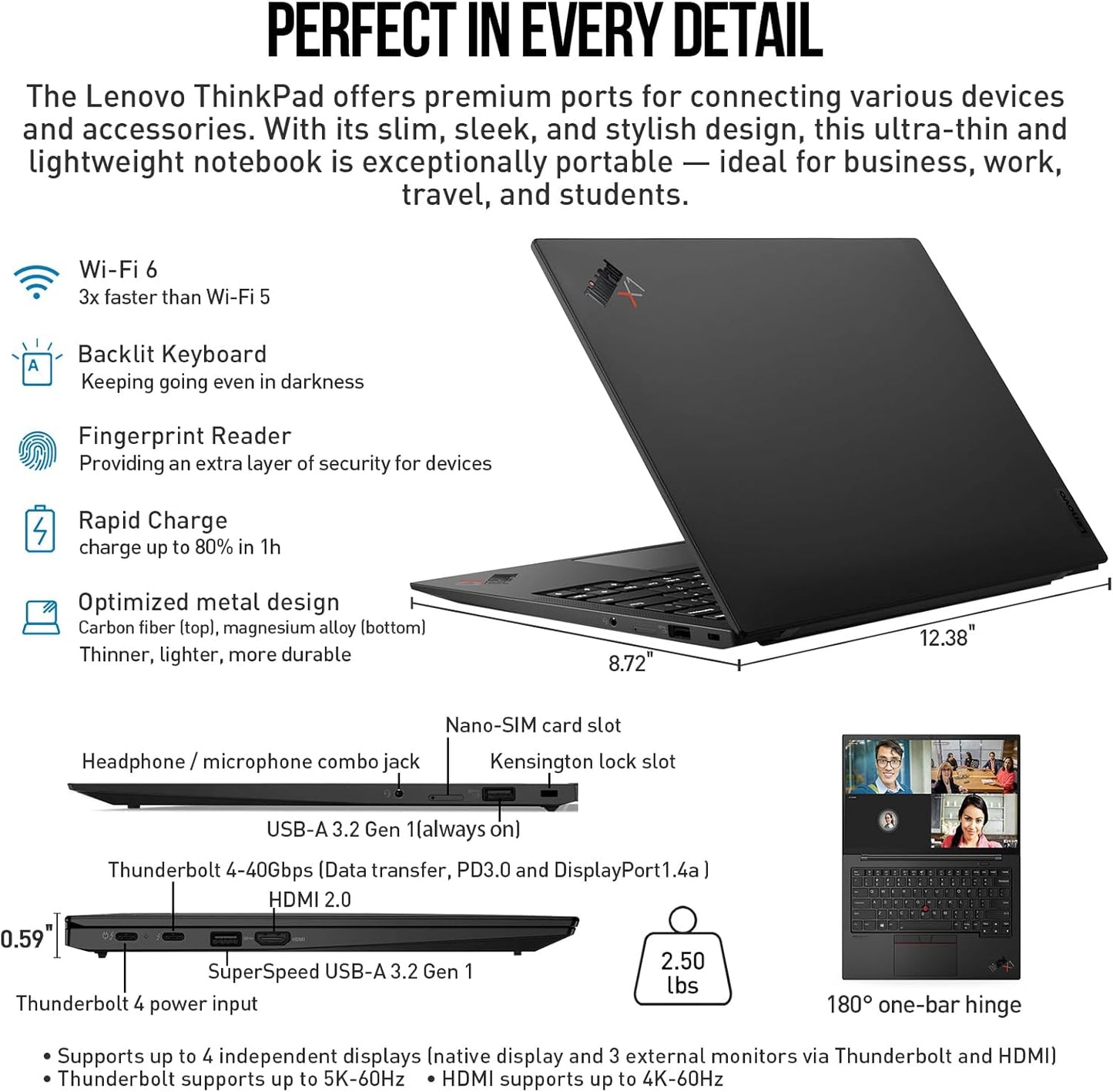 Lenovo Thinkpad X1 Carbon 1185G7 14" WUXGA Laptop i7