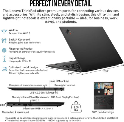 Lenovo Thinkpad X1 Carbon 1185G7 14" WUXGA Laptop i7
