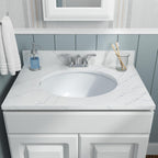 MSI 1714 Oval Undermount Porcelain Bathroom Sink White