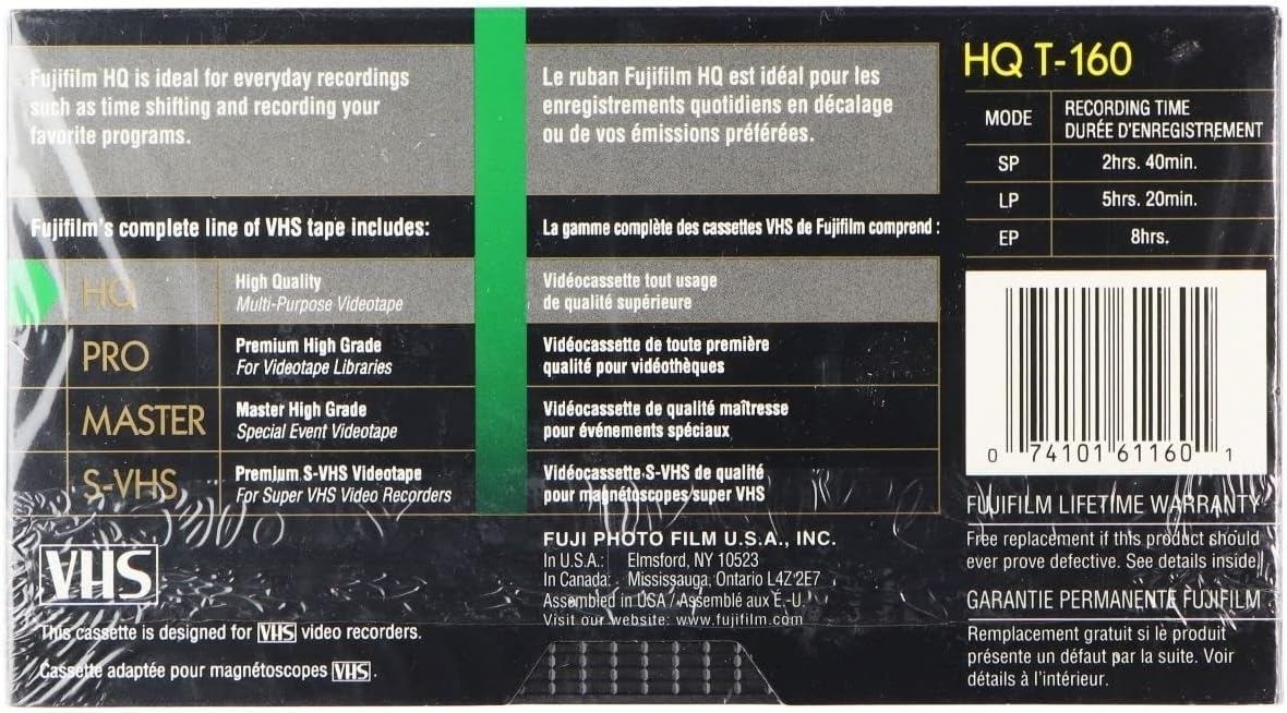 Fujifilm 23021161 Standard Grade 8-Hour VHS Video Tape