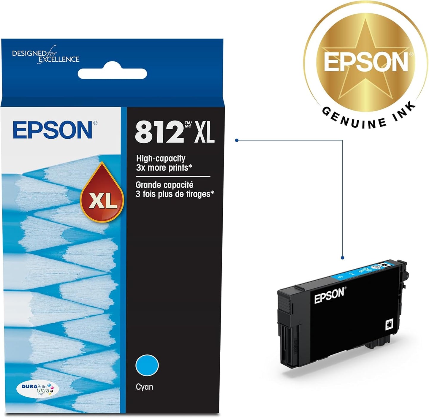 Epson T812XL220-S 812 Cyan High Capacity Ink Cartridge
