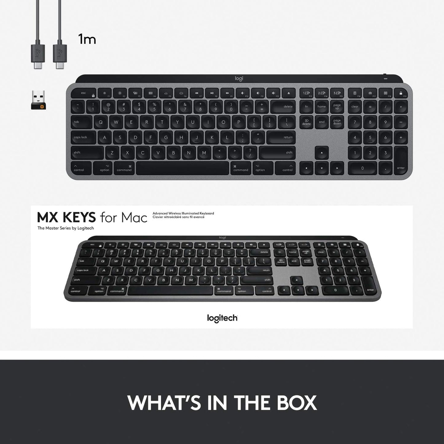 Logitech 920-009552 MX Keys for Mac Wireless Keyboard - Space Gray