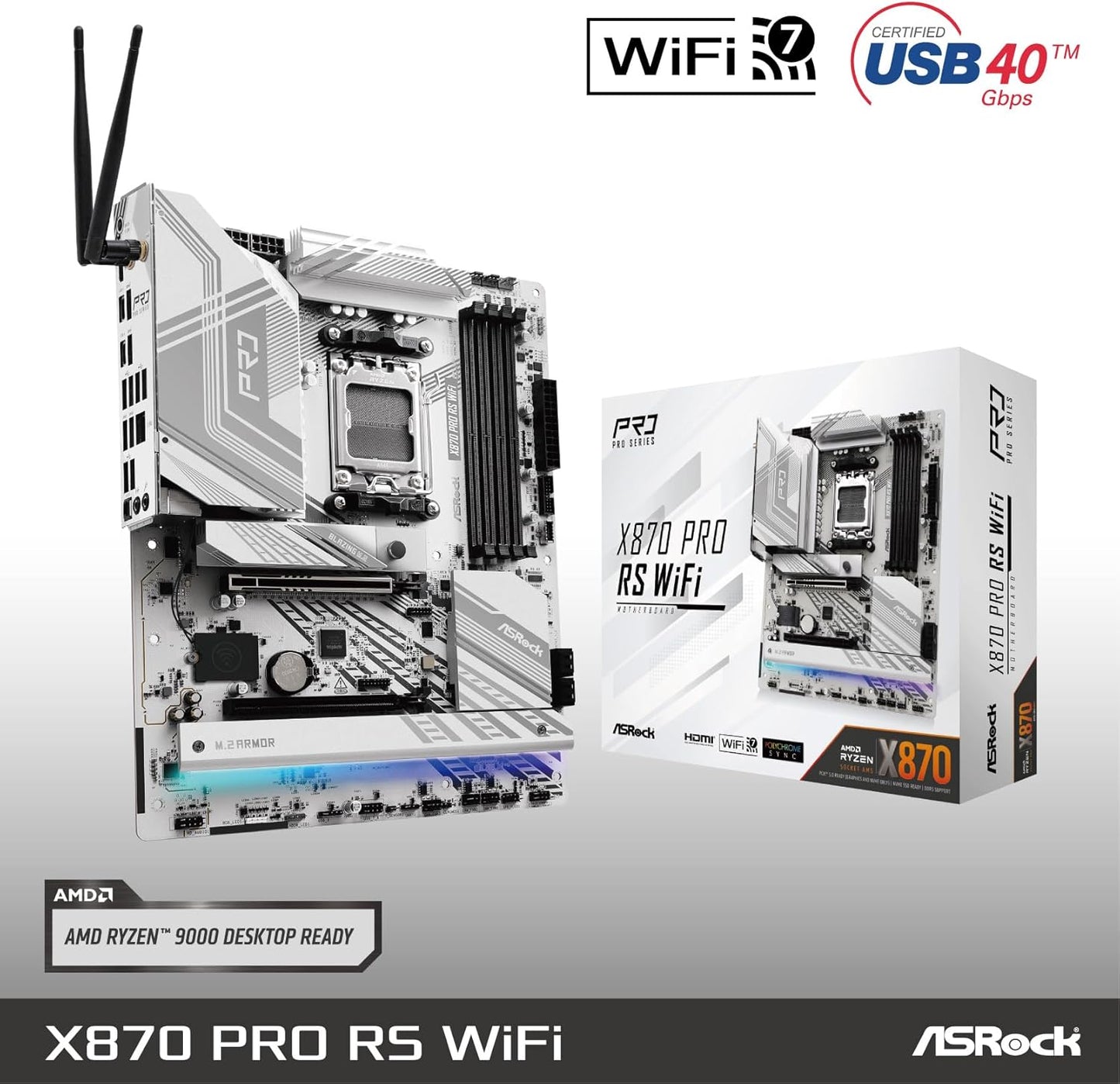 ASRock X870 PRO RS WIFI Ryzen AM5 ATX Motherboard