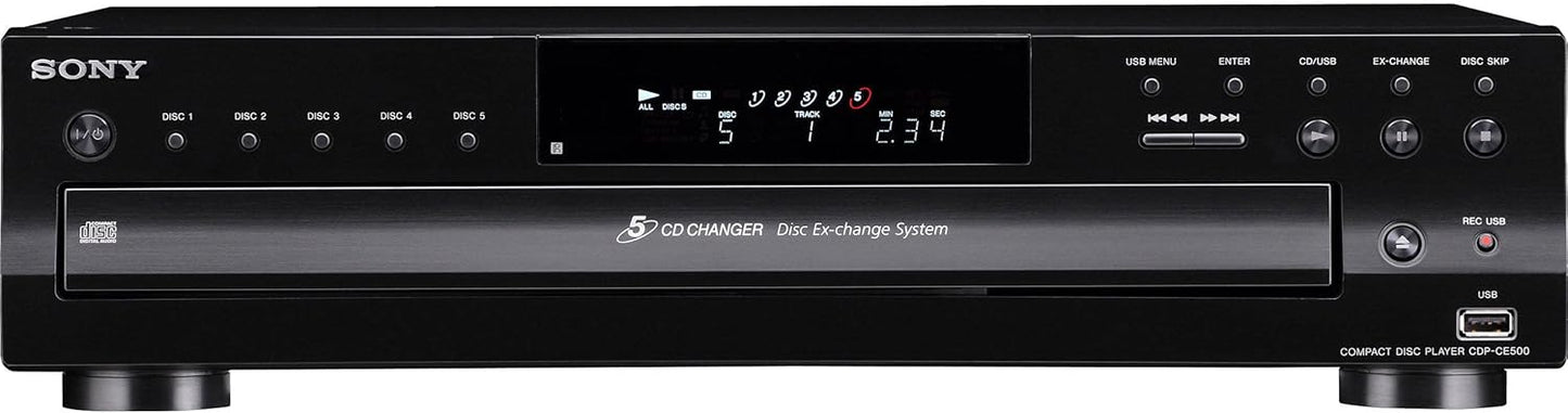 Sony CDP-CE500 5-Disc CD Changer - Black
