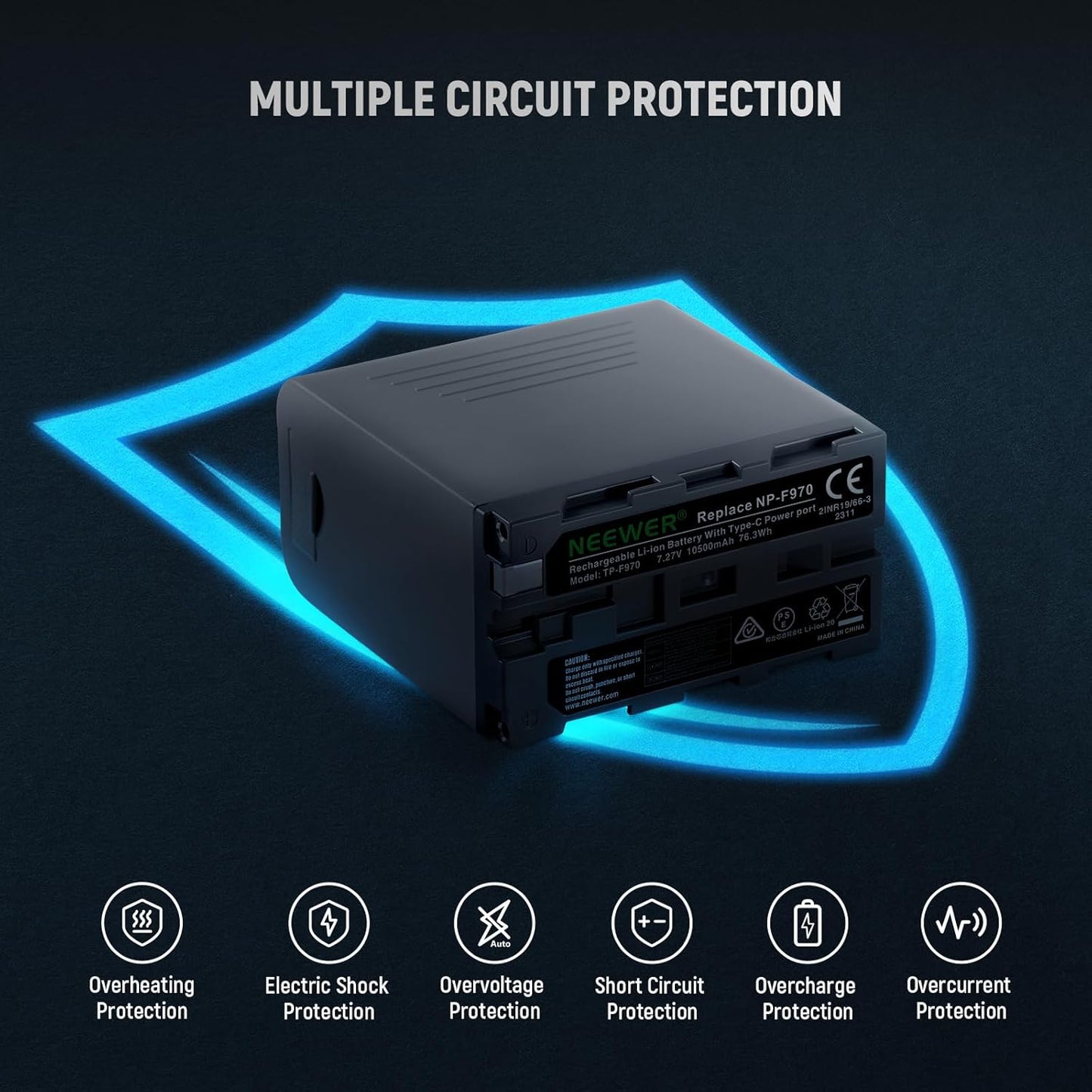 Neewer TP-F970 10500mAh Replacement Battery PD 20W