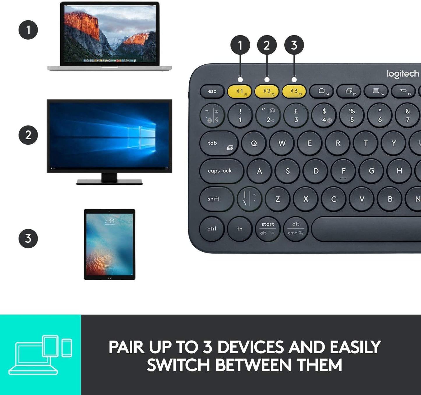 Logitech 920-007558 K380 Bluetooth Multi-Device Keyboard