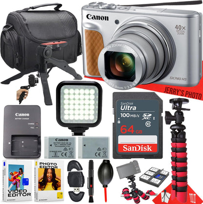 Canon PowerShot SX740 HS Digital Camera Bundle, Renewed