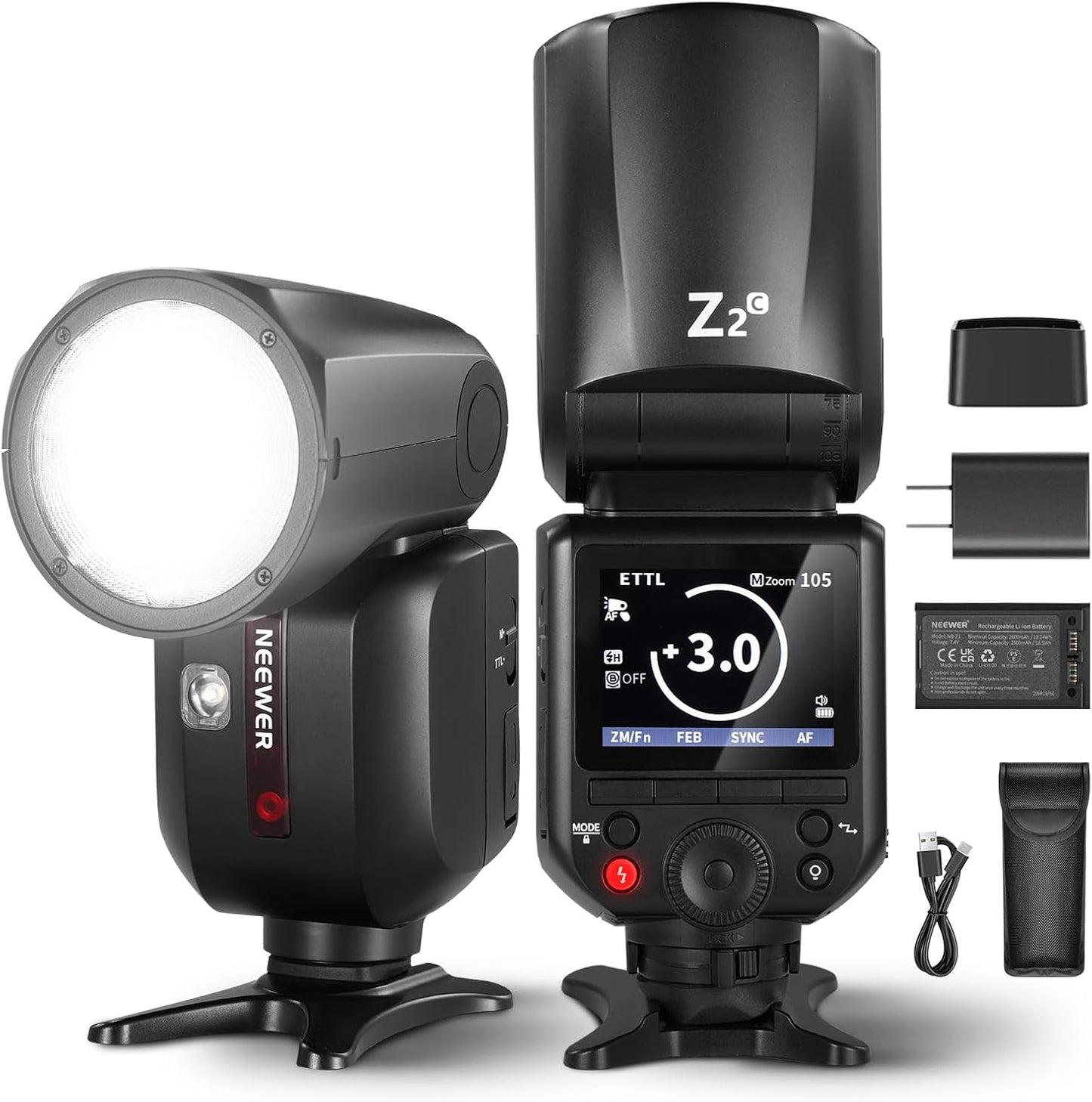 Neewer Z2-C 2.4G TTL Round Head Flash for Canon