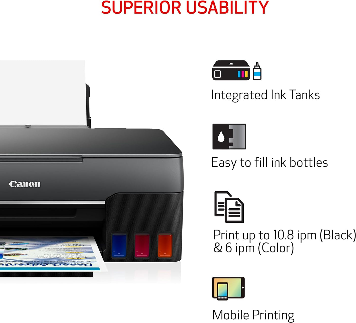 Canon 4468C002 G3260 Wireless MegaTank All-in-One Printer