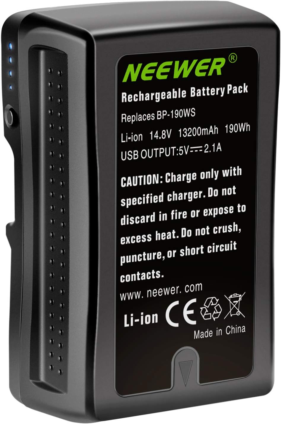 Neewer 10095777 V Mount 190Wh 14.8V Rechargeable Battery