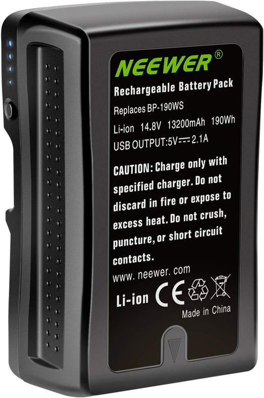 Neewer 10095777 V Mount 190Wh 14.8V Rechargeable Battery