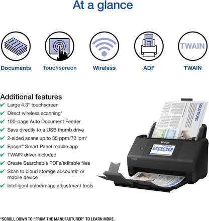 Epson ES-580W Wireless Duplex Desktop Document Scanner