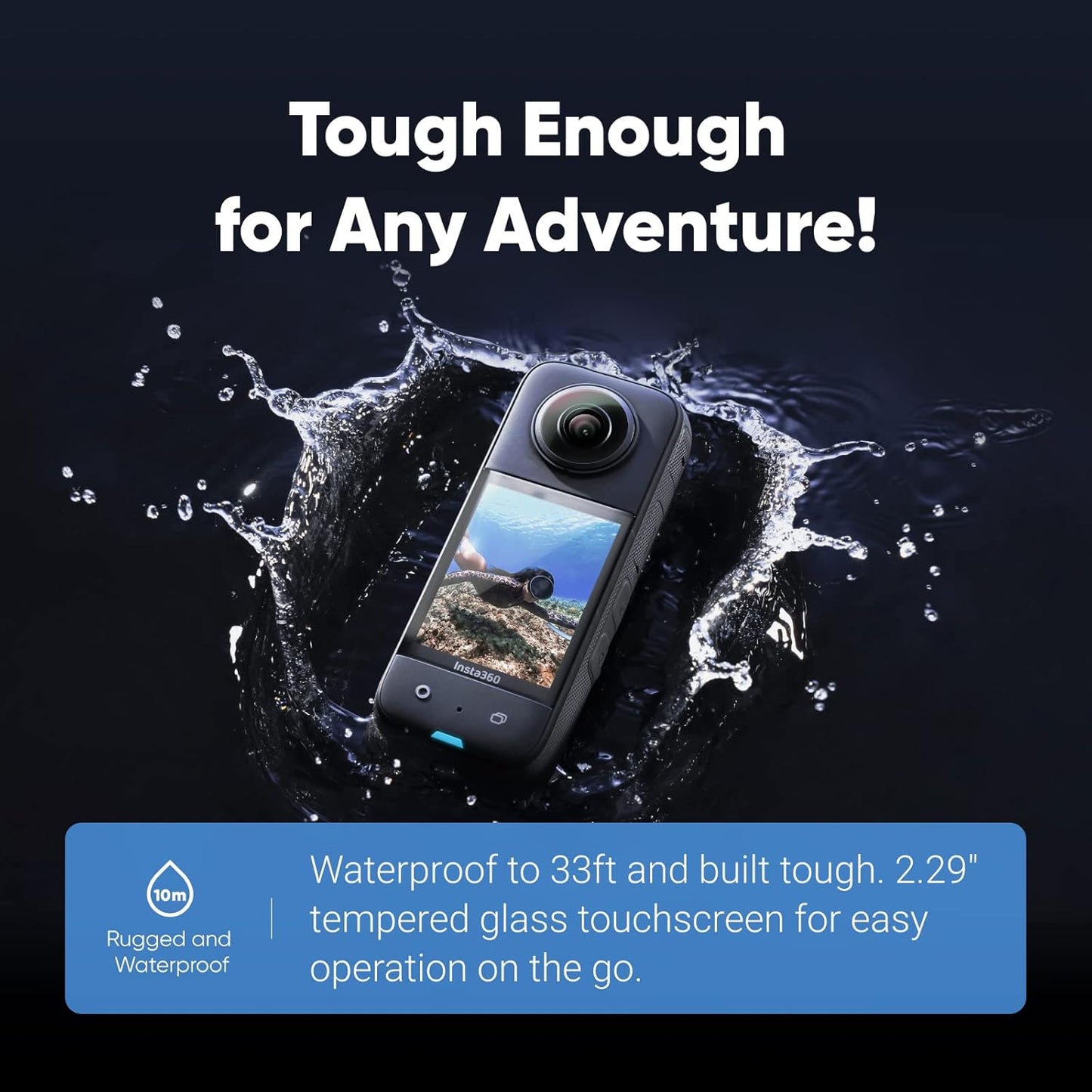 Insta360 CINSAAQ/B X3 5.7K 360 Action Camera (Renewed)