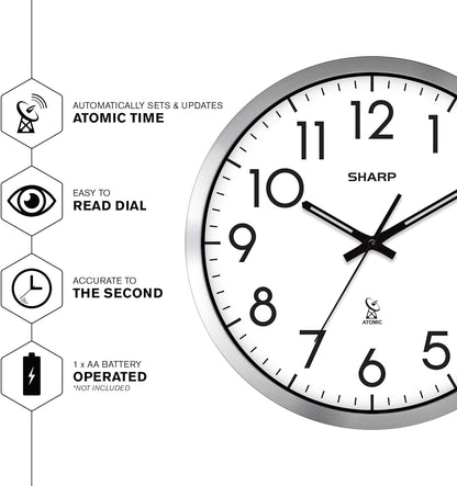 Sharp Atomic Analog 12" Wall Clock
