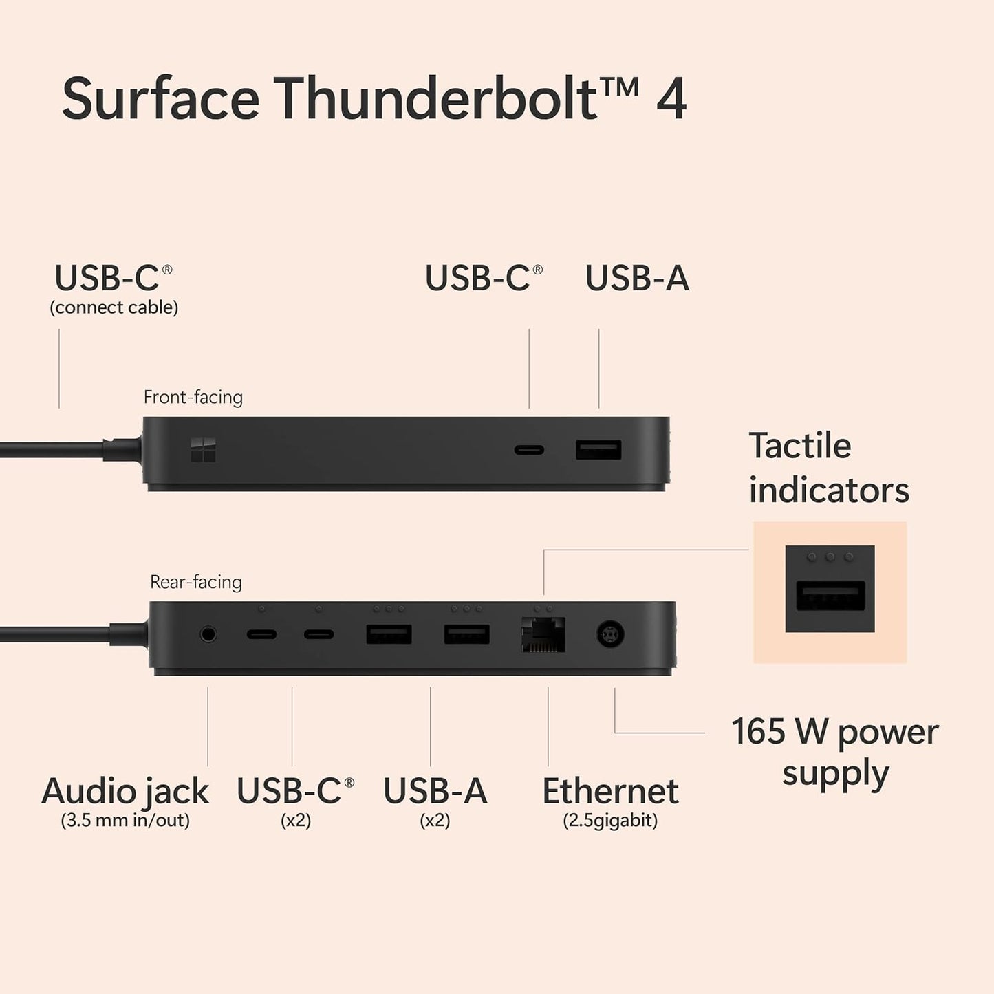 Microsoft T8H-00001 Surface Thunderbolt 4 Docking Station
