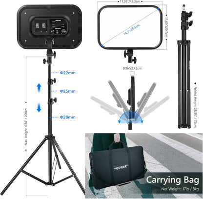 Neewer 10101824 RGB LED Video Panel Light Kit with Stands