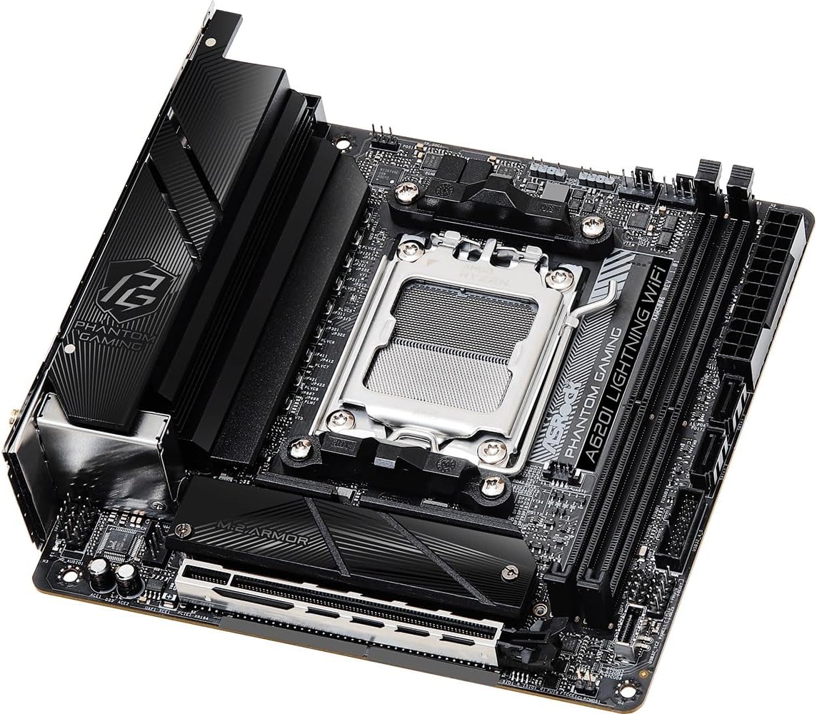 ASRock 90-MXBMN0-A0UAYZ A620I Lightning WiFi Mini-ITX Motherboard