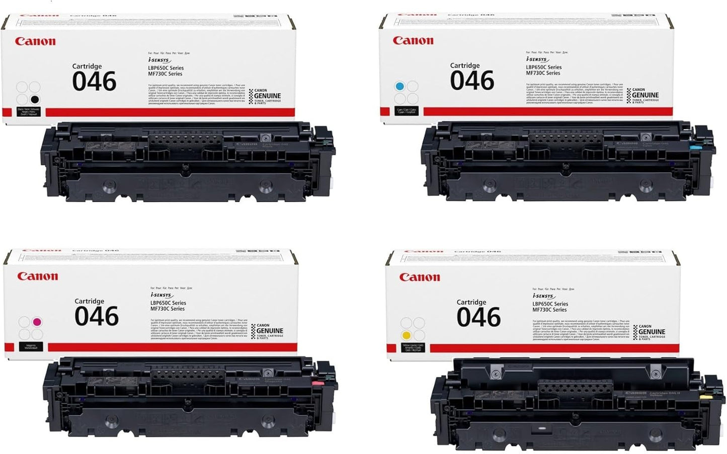 Canon CRG-046 CMYK Toner Set - Genuine Color Cartridge Bundle