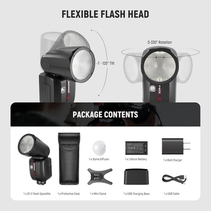 Neewer Z2-C 2.4G TTL Round Head Flash Canon